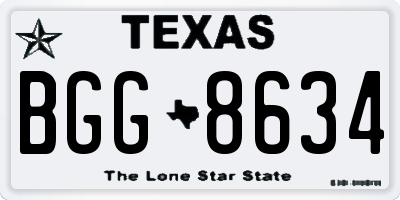 TX license plate BGG8634