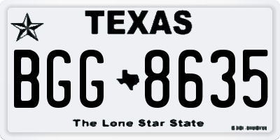 TX license plate BGG8635