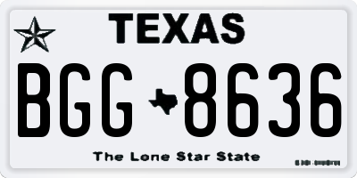 TX license plate BGG8636