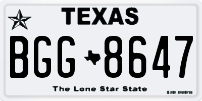 TX license plate BGG8647