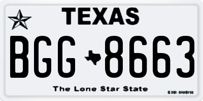 TX license plate BGG8663