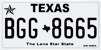 TX license plate BGG8665