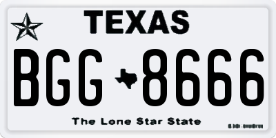 TX license plate BGG8666