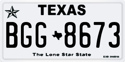 TX license plate BGG8673