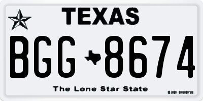 TX license plate BGG8674