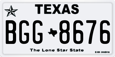 TX license plate BGG8676