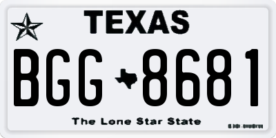 TX license plate BGG8681