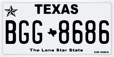 TX license plate BGG8686