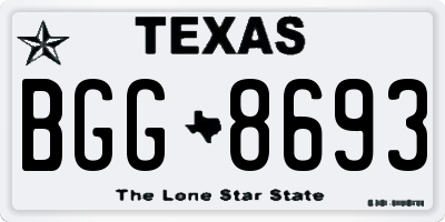TX license plate BGG8693