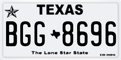 TX license plate BGG8696