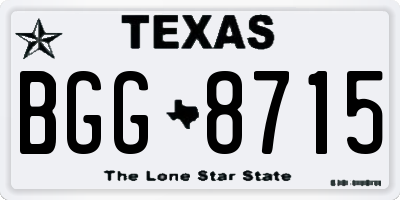 TX license plate BGG8715
