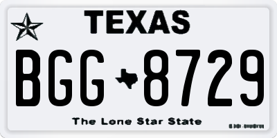TX license plate BGG8729