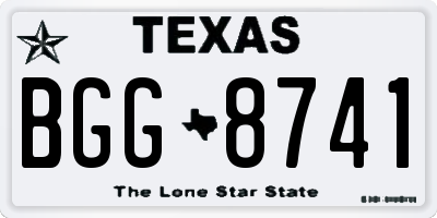 TX license plate BGG8741