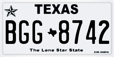 TX license plate BGG8742