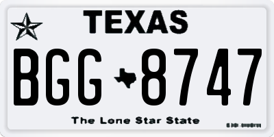 TX license plate BGG8747