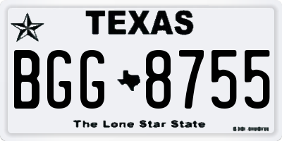 TX license plate BGG8755
