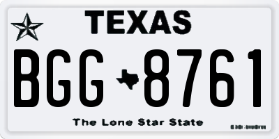 TX license plate BGG8761