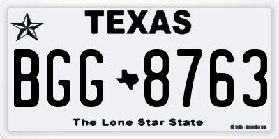 TX license plate BGG8763