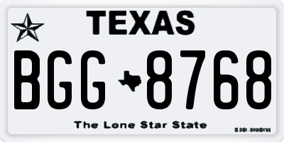 TX license plate BGG8768