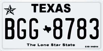 TX license plate BGG8783