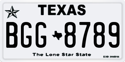 TX license plate BGG8789