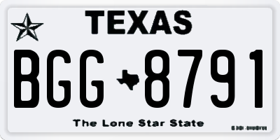 TX license plate BGG8791