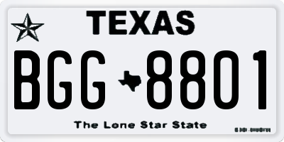 TX license plate BGG8801