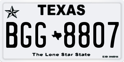 TX license plate BGG8807