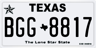 TX license plate BGG8817