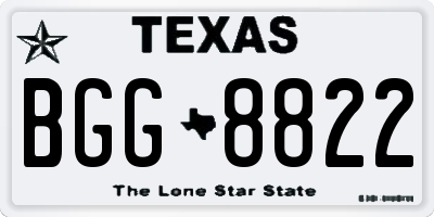 TX license plate BGG8822