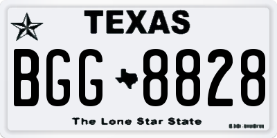 TX license plate BGG8828