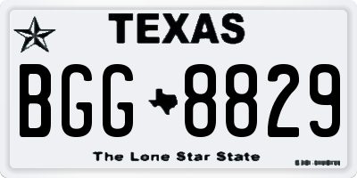TX license plate BGG8829