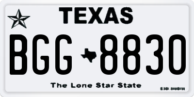 TX license plate BGG8830