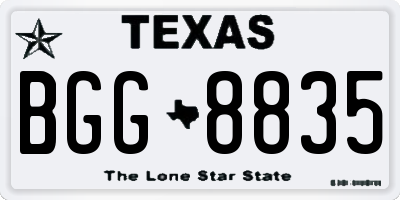 TX license plate BGG8835