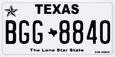TX license plate BGG8840