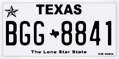 TX license plate BGG8841