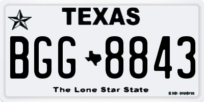 TX license plate BGG8843