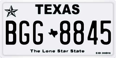 TX license plate BGG8845