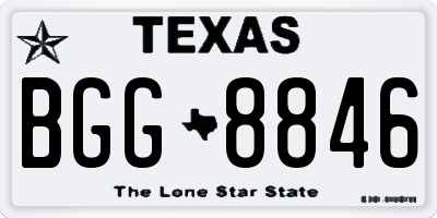 TX license plate BGG8846