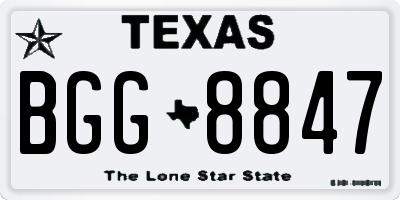 TX license plate BGG8847