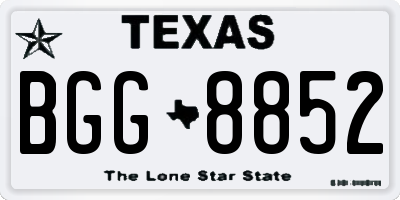 TX license plate BGG8852