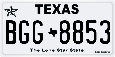 TX license plate BGG8853