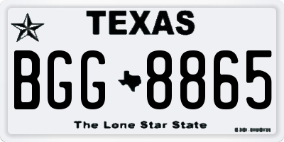 TX license plate BGG8865