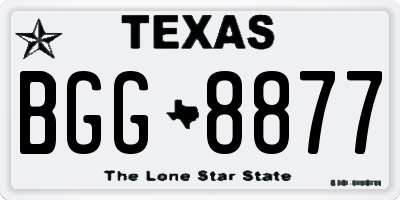 TX license plate BGG8877