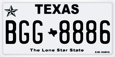 TX license plate BGG8886