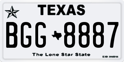 TX license plate BGG8887