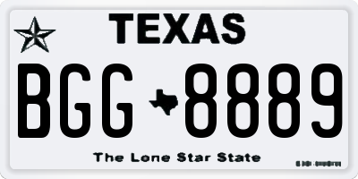 TX license plate BGG8889