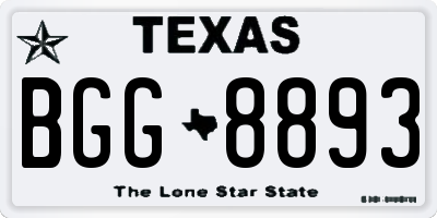 TX license plate BGG8893