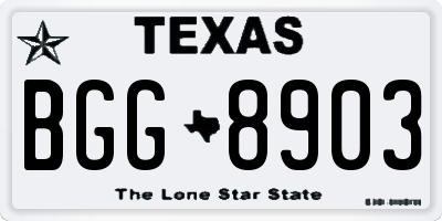 TX license plate BGG8903