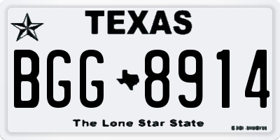 TX license plate BGG8914